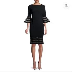dillards calvin klein black dress Starburst Sheath CD8C1B4P 6 : Clothing, Shoes & Jewelry Dynamic crepe shapes a structured Calvin Klein Women's Dresses |